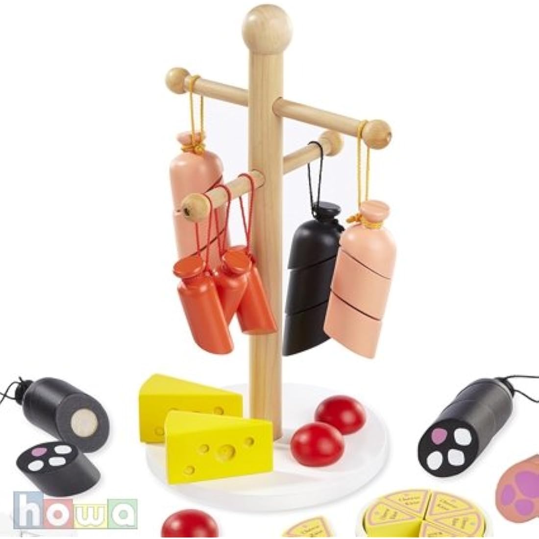 howa wooden food set Sausage and cheese with 25 pieces 4858
