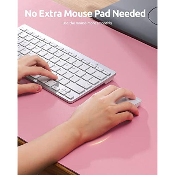 YSAGi Leather Desk Mat, Large Mouse Mat, Non-Slip Desk Pad, Waterproof PU Leather Table Protector Writing Pad for Office and Home (60 x 35 cm, Pink)