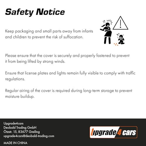 Upgrade4cars Outdoor Car Cover waterproof & breathable | Universal Full Garage for all Seasons | Car - XXL (225 * 80 * 47 inch)