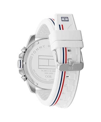 Tommy Hilfiger Analogue Multifunction Quartz Watch for Men with Silicone, Stainless Steel or Leather Bracelet, Day & Date Sub-Dials, 5ATM Water Resistant