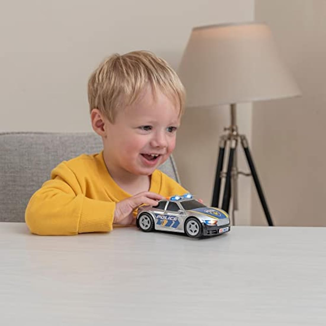 HTI Teamsterz Police Car Light and Sound Cars Toy with Wheels Cars Colour White Official Product (CyP Brands)