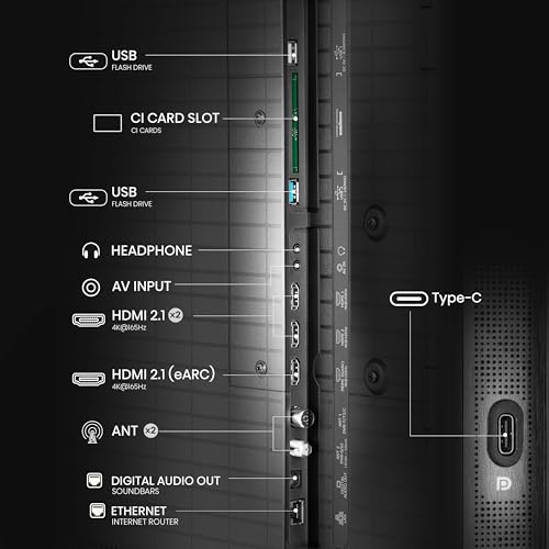 Hisense 55 Inch 4K Mini-LED TV 55U6NQTUK - Quantum Dot Colour, Dolby Vision Atmos, Hi-View Engine, FilmMaker Mode, Vidaa OS with Voice Control, Freely, Youtube, Netflix and Disney+ (2024 Model)