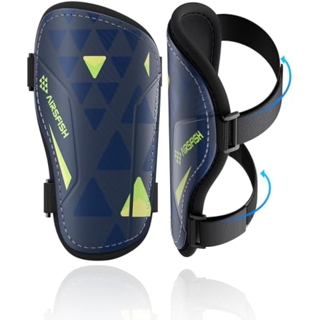 AirsFish Shin Pads Boys CE Certified Kids Football Shin Guards Breathable Non Slip Extended Adjustable Straps Lightweight Soccer Shin Pads for Boys Girls Teens Leg Calf Protective