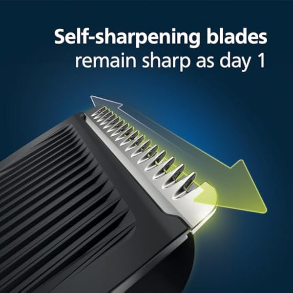 Philips 7-in-1 All-In-One Trimmer, Series 3000 Grooming Kit for Beard & Hair with 7 Attachments, Including Nose Trimmer, Self-Sharpening Blades, UK 3-Pin Plug-MG3720/33