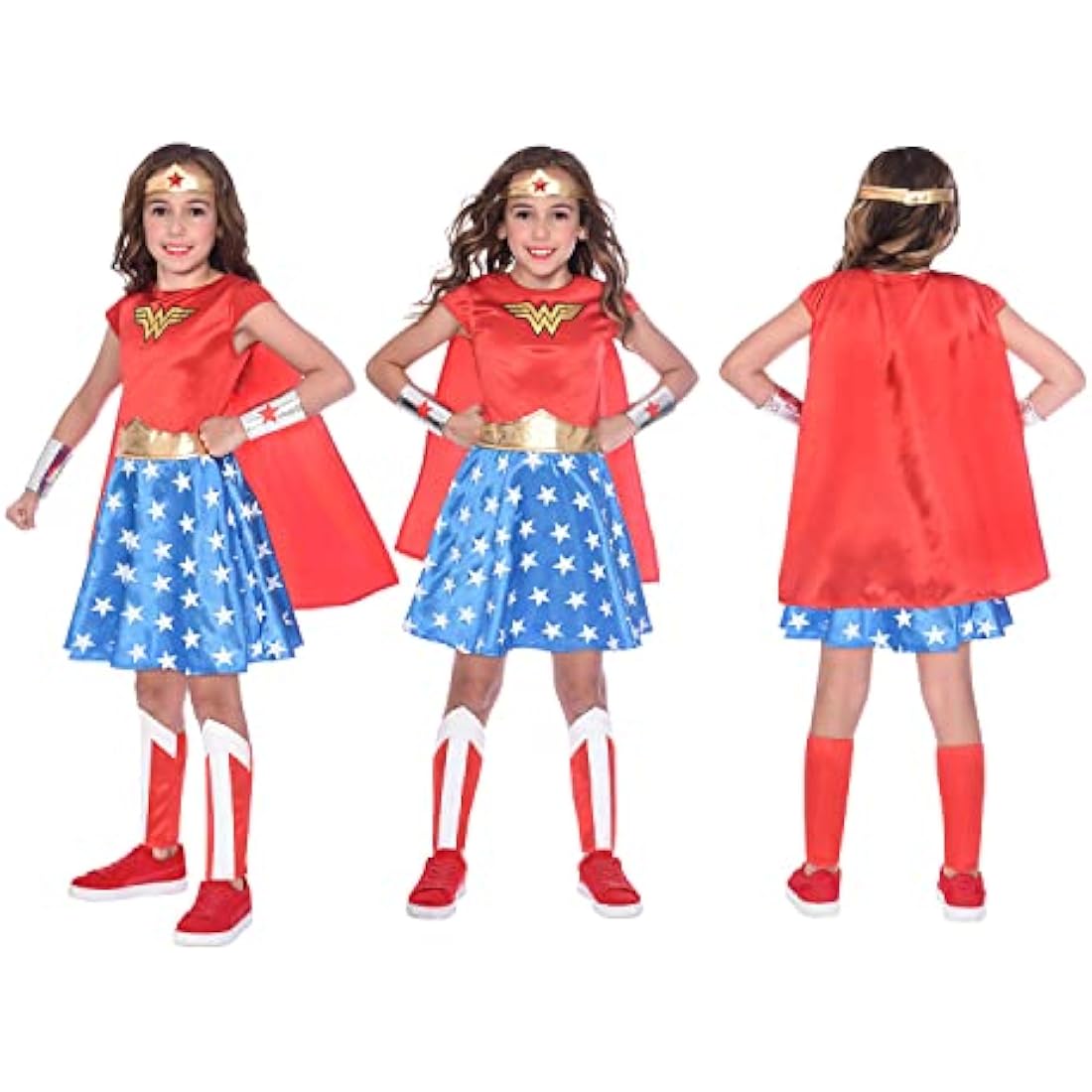 Amscan 9906082 - Kids Official Warner Bros. DC Comics Wonder Woman Classic Fancy Dress Costume Age: 4-6 Yrs