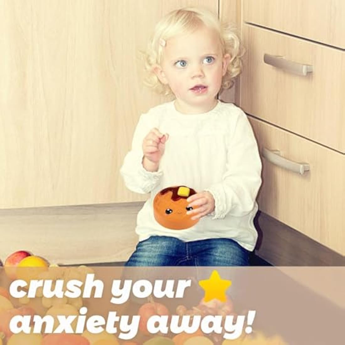 Anboor 4 Pcs Squishies Smore Waffle Cake Pizza Coffee Cup Kawaii Scented Soft Slow Rising Squeeze Stress Relief Kids Toy Valentines Day Gifts