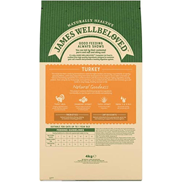 James Wellbeloved Kitten Turkey 4 kg Bag, Hypoallergenic Dry Cat Food