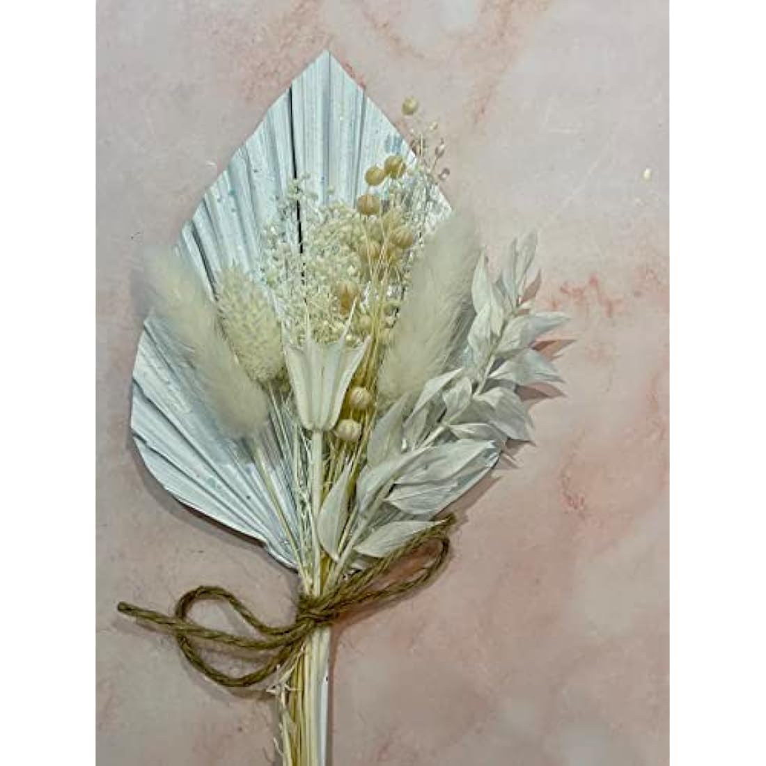 Dried Flower Cake Topper Spear Palm Bouquet (White)