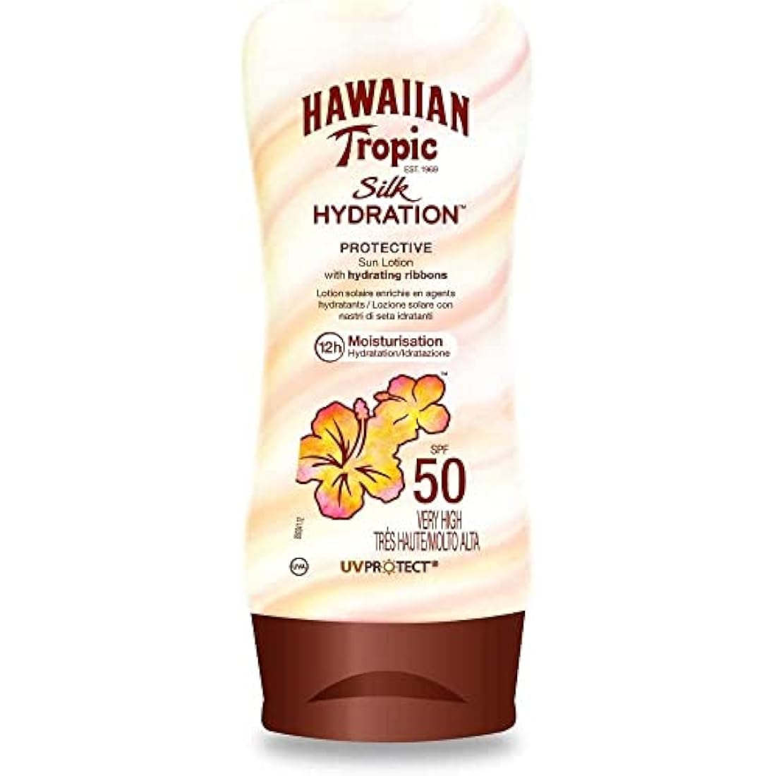 Hawaiian Tropic - Silk Hydration Protective SPF 50 - Protective Sun Lotion with Moisturizing and Water Resistant Silk Tapes, Tropical Sun Cream, Pack 3 units x 180 ml
