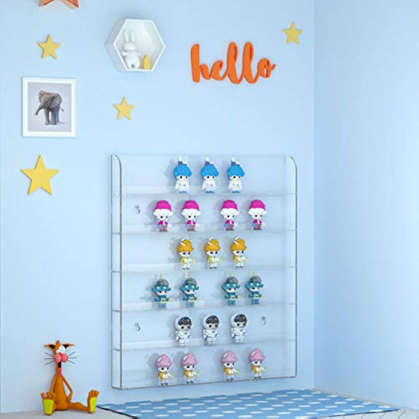 HIIMIEI Acrylic Wall Mounted Nail Polish Display Stand Display Rack Nail Polish Organiser Storage for Wall Mounted Storage Shelves Holder - 6 Tier