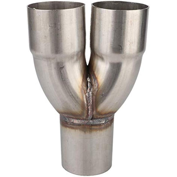 Gorgeri Stainless Dual Pipe,Universal Stainless Exhaust Y Pipe Adapter 2.5in OD inlet to 2.5in ID Dual Pipe