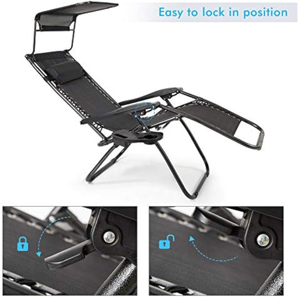 IntimaTe WM Heart Deck Chair, Alloy Steel, Black, 177 cm x 110 cm x 67 cm