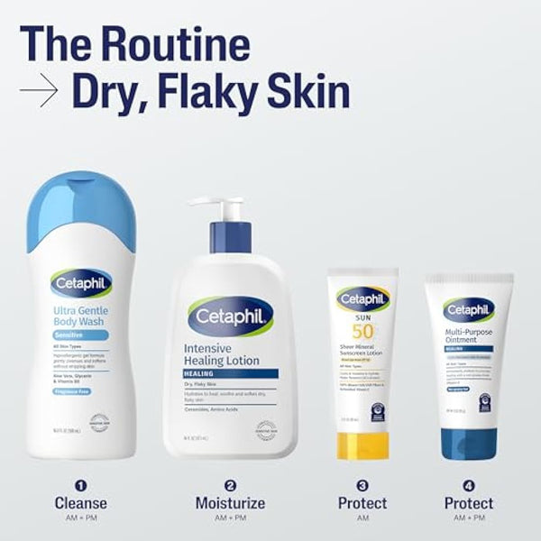 Cetaphil Ultra-Healing Lotion with Ceramides for Dry, Rough, Flaky Skin, 16 oz. Bottle