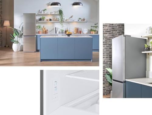 Samsung Classic Fridge Freezer, with Wine Shelf, Features Big Door Bin, All Around Cooling and SpaceMax Technologies, Silver, 7 Series, RB34C652ESA/EU