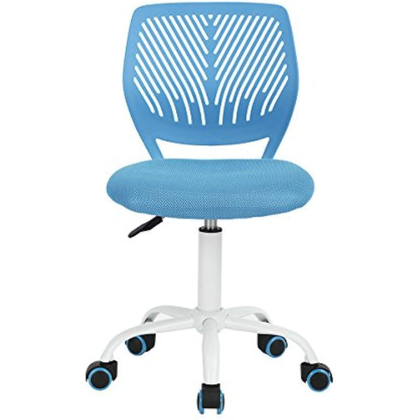 Homy Casa Desk Chair Adjustable Swivel Fabric Seat Ergonomic Task Chair Home Office For Kids Teens without Armrest, Blue