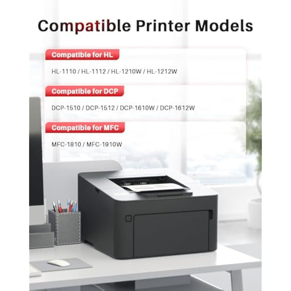 Halloya TN1050 Compatible Toner Cartridges Replacement for Brother TN1050 For HL-1112 HL-1110 DCP-1610W DCP-1510 HL-1210W MFC-1810 HL-1212W MFC-1910W DCP-1612W DCP-1512 (Black, 4-Pack)