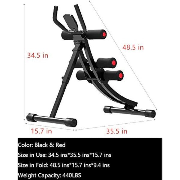 Fitlaya Fitness Core & Bauchtrainer AB Workout Machine Home Gym Krafttraining Bauchmuskeltrainer Faltbares Fitnessgert