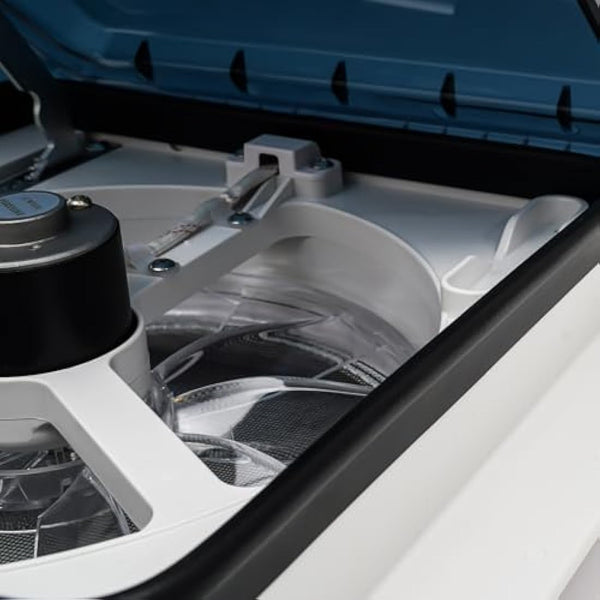 CLEADONG Roof Vent Fan, 12V 5W Universal RV Camper Van Motorhome Caravan Skylight with 4 LED and 6 Speed Gears, Manually Operated Roof Vent for RV Motorhome, White, Black