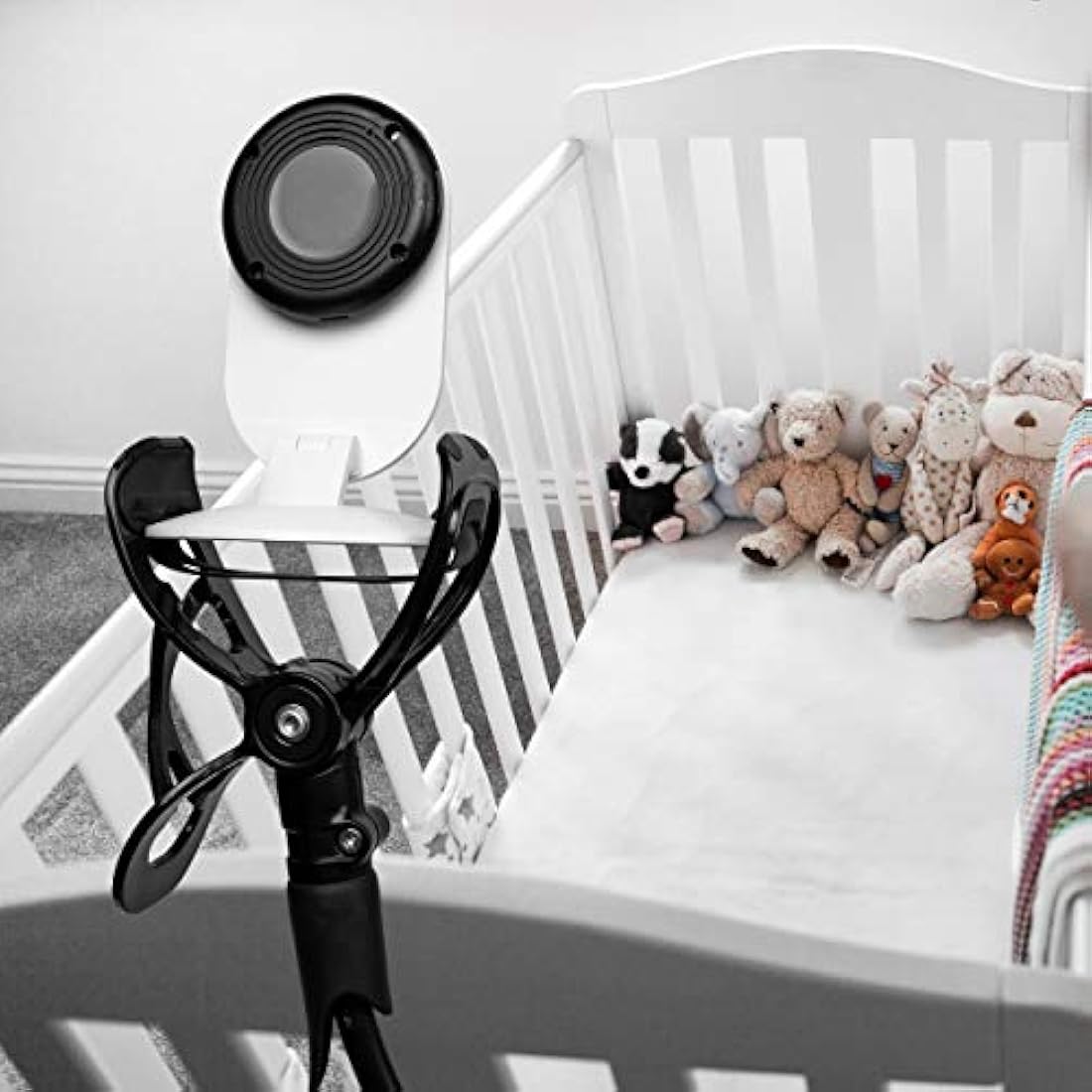 Flexi Twist | Universal Baby Monitor Holder | Secure with Straps & Clamp to Furniture | No Drilling Required | Flexible Baby Camera Mount | Baby Monitor Shelf Parent