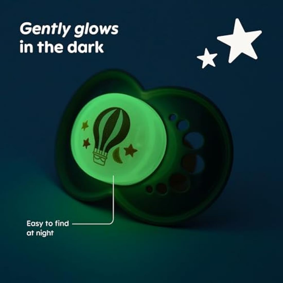 MAM Original Night Soothers | 6 Plus Months | 2 Pack | Glow in The Dark Dummies | Comes in Dummy Steriliser Case | Sustainable Materials | Baby Accessories | Pink (Various Designs)