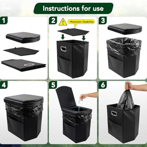 E EASTSTORM Outdoor Camping Toilet, 16.5in(H) Portable Toilet, Travel Toilet, Campervan Toilet, Camping Loo, Folding Toilet for Tent, Caravan, Festivals