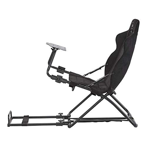 X-Rocker CHICANE Racing Sim Cockpit Racing Chair, Racing Rear Seat Frame for Steering Wheel Stands, Driving Simulation Chair with Adjustable Sliders and Adjustable Height for Racing Rig - BLACK