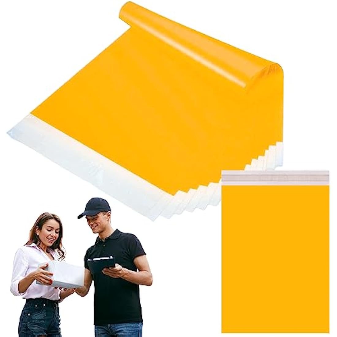 50pc 35x45cm Yellow Vinted Postage Bags Mailing Bags for Clothes,Mailing Poly Postal Self Seal Bags,Parcel Shipping Bags Strong Packaging Bag Delivery Bags Plastic Envelopes for Posting Clothes Parcel