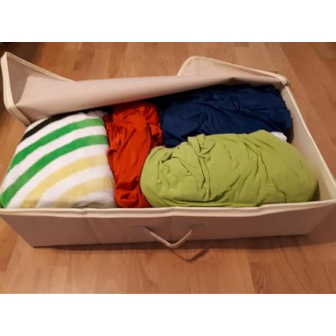 Amonsen 100 * 43 * 18 cm Sturdy Shape Underbed Shoes Storage Organizer Containers with Zip Lid, Longer Underbed Organizer Bins, Dark Gray