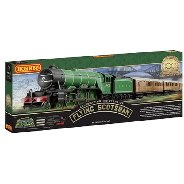 Hornby Train Set - R1255M Flying Scotsman Analogue OO Gauge Locomotives Model Railway Sets, Starter Electric Locomotive Kits - Miniature Steam Engine Building Kits, 1:76 Scale Model Train Gifts