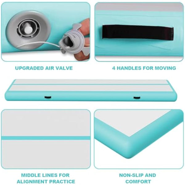 Inflatable Tumbling Gym Mat 10cm/20cm high 2M/3/4M/5M/6M/7M/8M/9M/10M/11M/12M Inflatable Air Gymnastics Mat Training Mats Gymnastics tumbling mat with Air Pump