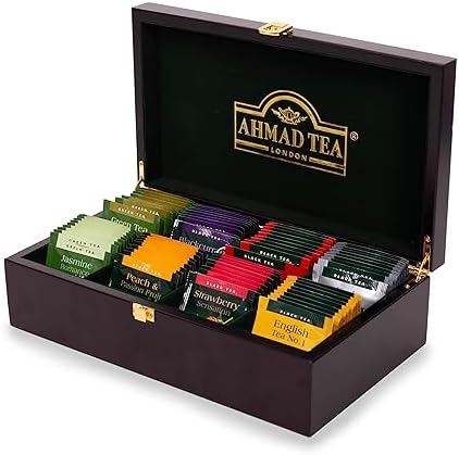 Ahmad Tea Tea Keeper Tea Selection 80 Teabag Box with 8 Black, Fruit-Flavoured & Green Teas, 160 g