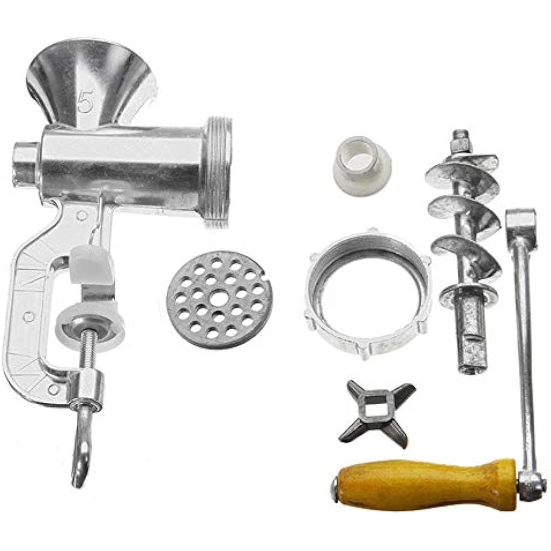 Hand Manual Meat Grinder with Tabletop Clamp,Aluminium Alloy Meat Mincer for Kitchen Making Pork Beef Fish Chicken Sausage Stuffing
