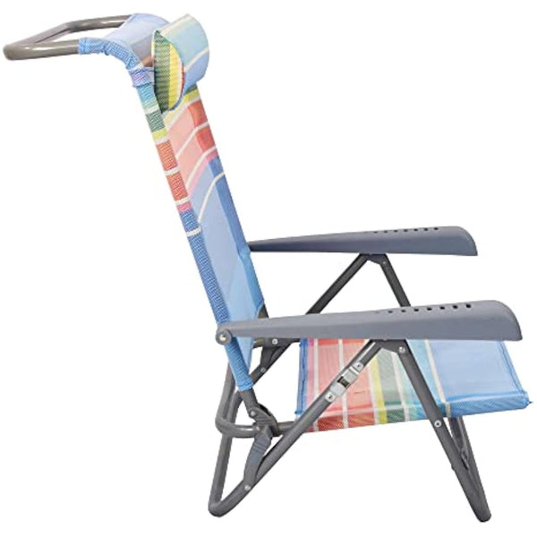 Homecall Beach Folding chair with rainbow textilene 7 position adjustable