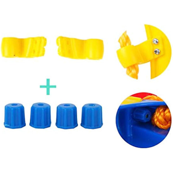 IFOYO 3-in-1 Swing Seat, Adjustable High-Back Secure Baby Swing Seat for Garden and Playgrounds Play, Detachable and Portable Toddler Swing with Safety Harness for Kids 6 months - 8 years (Blue)