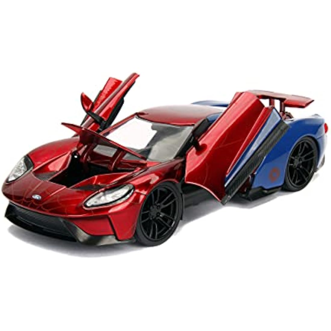 Jada Toys - 99725RB - Model FORD GT 2017 With Figure Spider Man 1/24 Die-Cast Marvel - Red / Blue