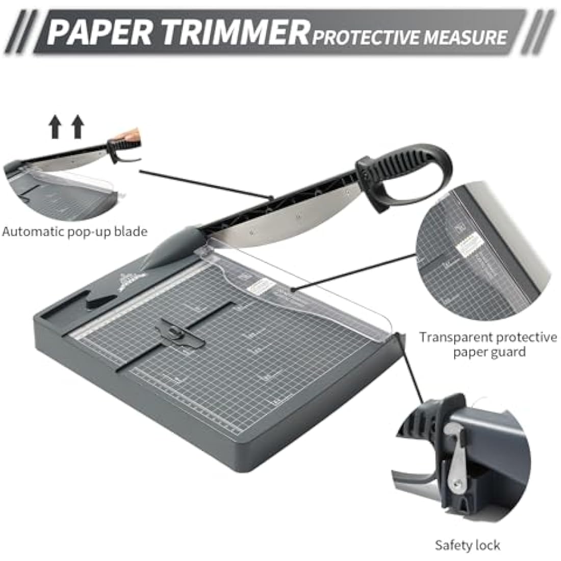 JIELISI Heavy Duty Guillotine Paper Trimmer Cutting Performance up to 30 Sheets,12 Inch Cut Length A4 Manual Paper Cutter Scrapbooking Tool with Safety Guard and Blade Lock