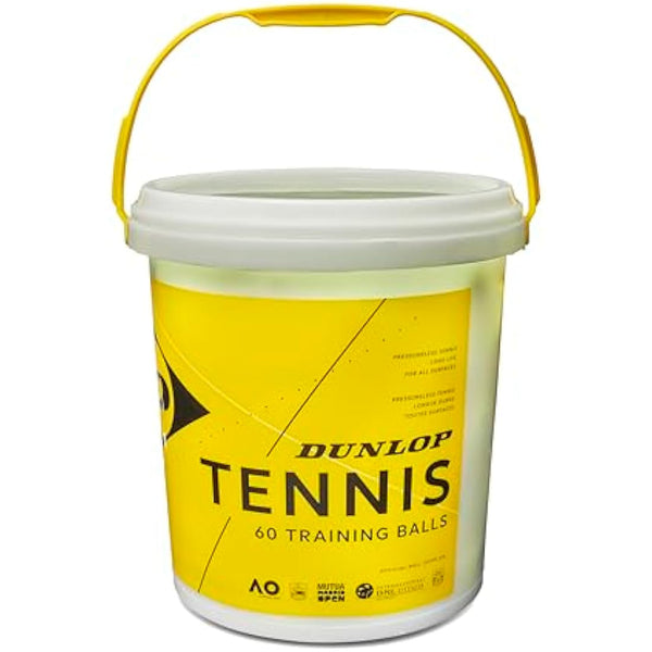 Dunlop Tennis Ball Training Yellow 60 Balls - for Coaching and Training Sessions