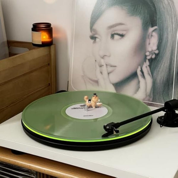 Turntable Mat Record Platter Slipmat: Acrylic Record Player Platter Vinyl Slipmat for Turntables Antistatic Tighter & Defined Bass, Green