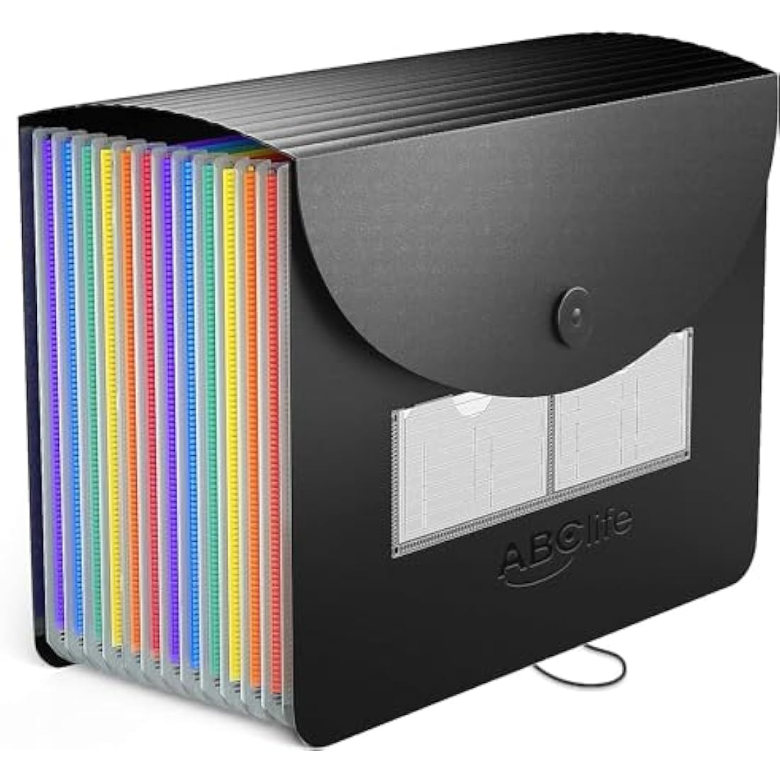 ABC life Expanding File Folder, 12 Pockets A4 Accordion File Organiser, Portable Rainbow Document Filing Box, Accordian Monthly Bill Receipt Paperwork Organiser Storage for Home & Office & School