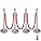 FlowerW Set of 4 Silver Round Top Queue Barrier Posts Stands Security Stanchion Rope Divider with 1.5M Red 3 Velvet Rope