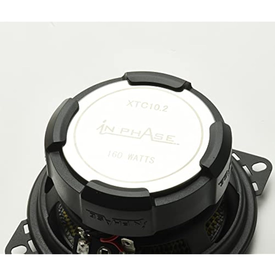 In Phase Car Audio SXT1035 Speaker - 4 Inch (10cm) Round, 200W, 2-Way Coaxial Shallow-Mount Speaker (2 x Speakers)