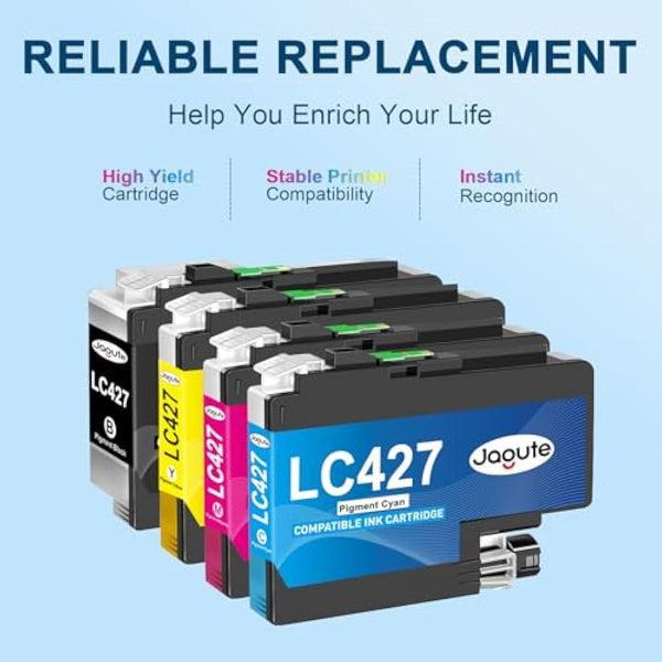 Jagute 4 Pack LC427 Ink Cartridges Compatible with Brother LC427 LC427XL Ink Cartridges Black and Colour Multipack for Brother MFC-J5955DW MFC-J6955DW MFC-J6957DW MFC-J6959DW HL-J6010DW Printers