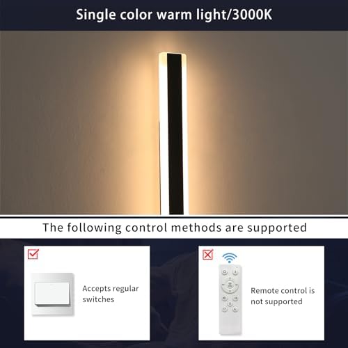 Mikeru 120CM Outdoor Wall Mounted Lights, LED Garden Wall Lighting 2Pack Black Outside Wall Light Warm White 3000K Hard Wired Ip65 Waterproof Driver Indoor Stair Lamp42W for Cabinet, Balcony