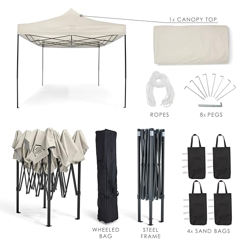 All Seasons Gazebos 3x4.5 Fully Waterproof Pop up Gazebo With Accessories - Metallic Grey