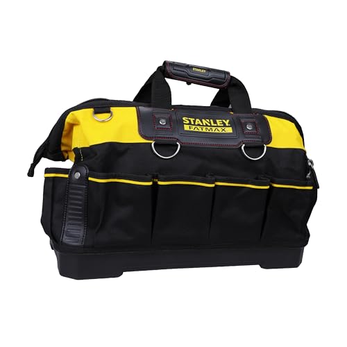 STANLEY FATMAX Technician Tool Bag, 18" Heavy Duty, Hard Waterproof Base, Multiple Pockets, Shoulder Strap, 1-93-950