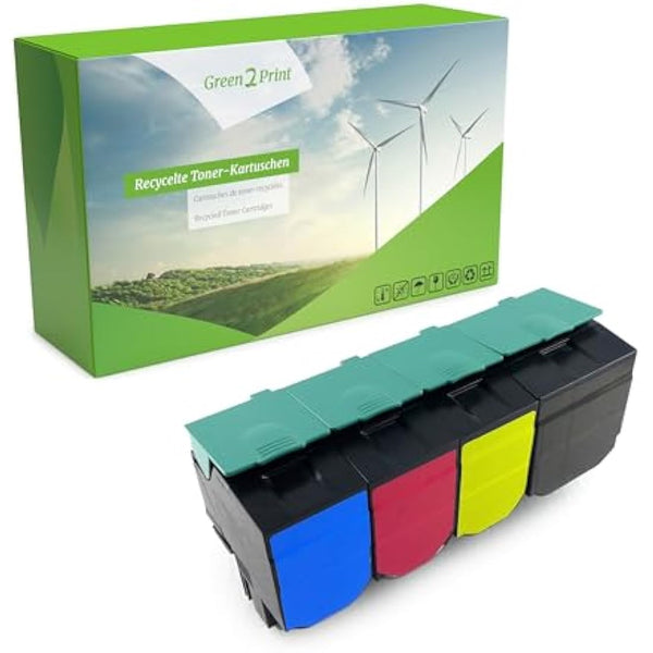 Green2Print Toner Set, 4 cartridges 1x 2500, 3x 2000 pages Toner cartridge for Lexmark X543DN, X544N, X544DN, X544DTN, X546DTW, X548DE, X548DTE, C540N, C543DN, C544N, C544DW, C544DN, C544DTN, C54