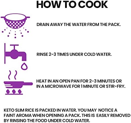 Eat Water Keto Slim Rice (Pack of 15 x 270g) Instant Organic Konjac Rice, Zero Carb, Low Calorie, Gluten, Fat & Sugar Free, Ready to Eat, Vegan High Fibre Food for Paleo Diet Friendly
