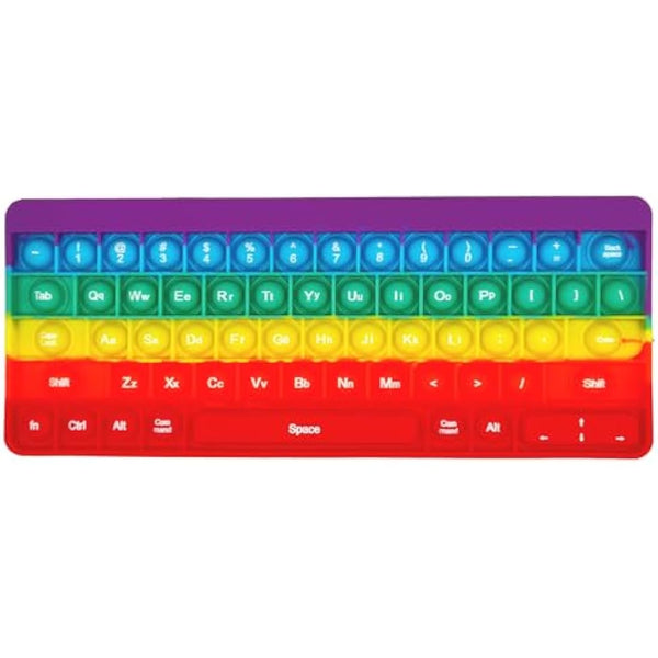 Aionly Pop Keyboard Fidget Toy,Christmas Fidget Toys, Push Stress Reliever Anxiety Relief It Sensory Toys for Autism,Bubble Keyboard with Letters Numbers Fidgets for Girls/Boys (Rainbow Keyboard)