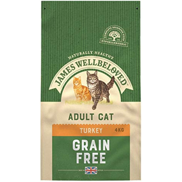 James Wellbeloved Adult Grain-Free Turkey 4 kg Bag, Hypoallergenic Dry Cat Food