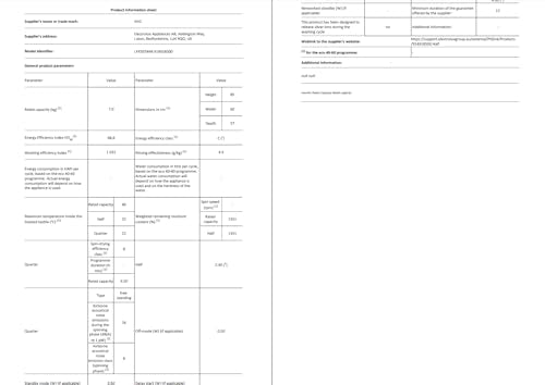 AEG 5000 Series Freestanding Washing Machine LFX50942B, Front Loading Full Size, 9kg, 1400 rpm, AntiAllergy Program, Quick Wash, TimeSave to Adjust Washing Cycles, Class A, White